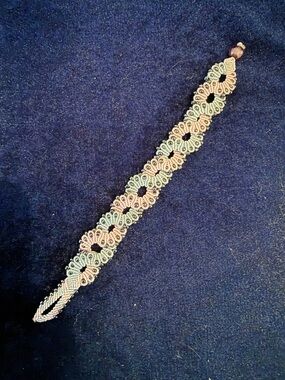 Handmade Pink and Light Blue Macramé Bracelet, Women's Jewelry